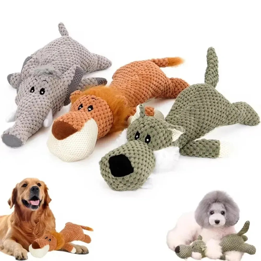 Plush Cartoon Puppy Dog Toys Pet Chew Squeak Toys Small Dogs Teeth Grinding Bite Resistant Relieve Boredom Play with Pet Toys
