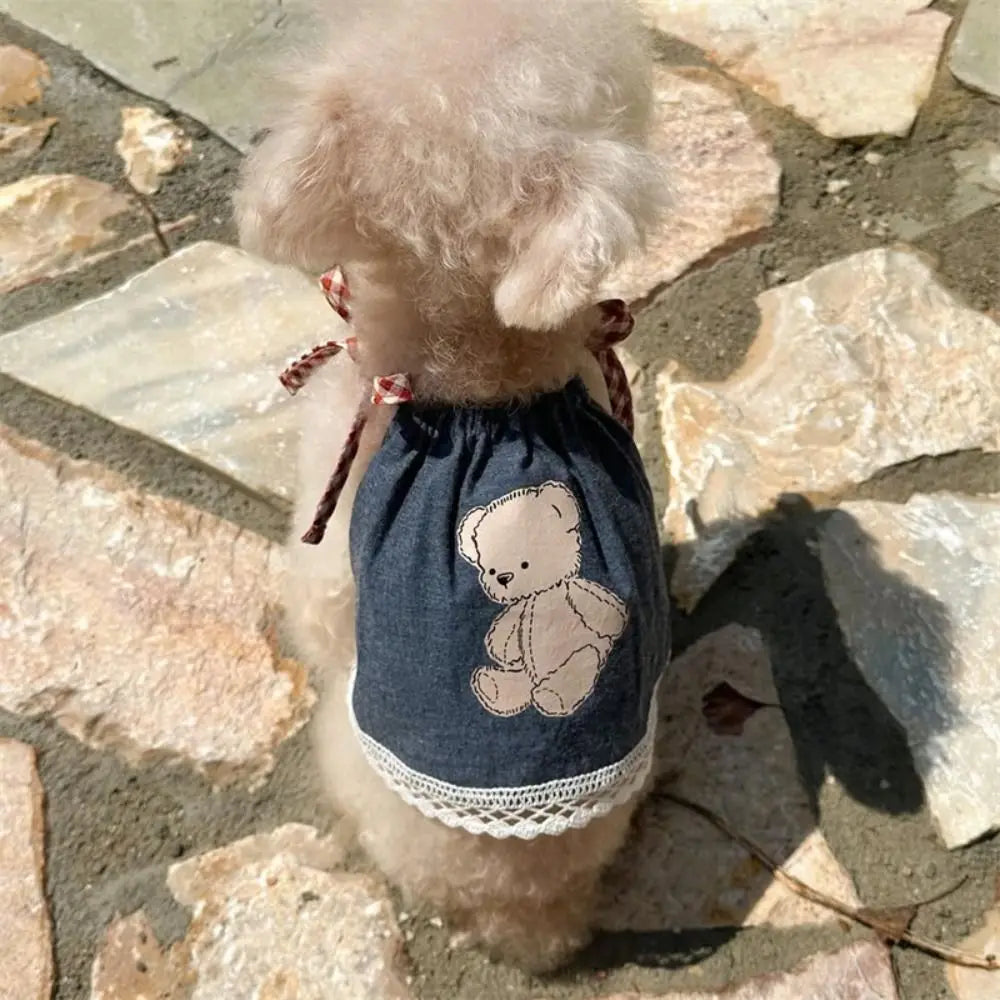 Pet Supplies Cute Dog Dress Cartoon Soft Cat Princess Skirt Breathable Thin Design Pet Clothes Spring