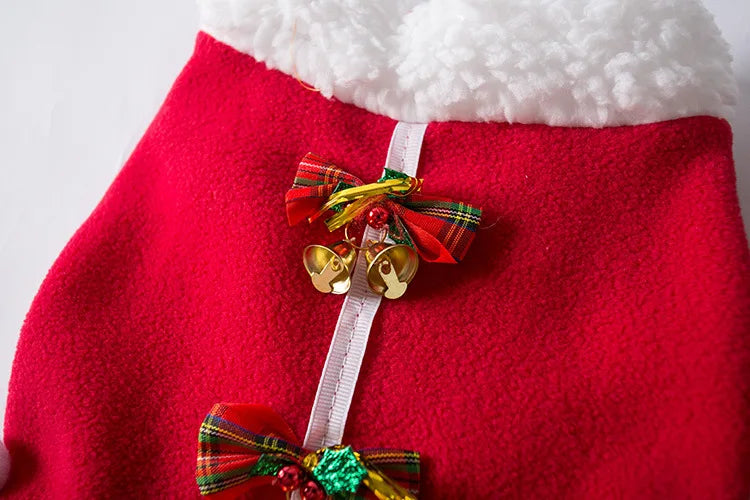 Pet Christmas Costume Dog Clothes For New Year Christmas Dog Dress Pet Skirt Dog Thick  Autumn And Winter Pet Clothes