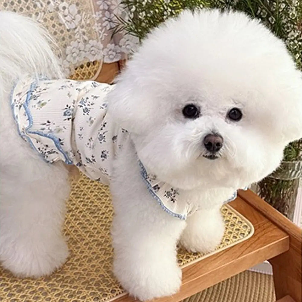 Pet Costumes Summer Thin Pet Floral Dress Sleeveless Comfortable Dog Skirt Breathable Puppy Sweatshirt For Small Dog Cat