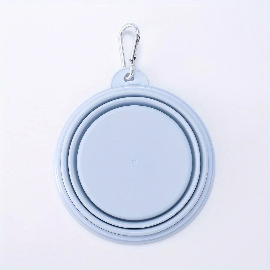 Pet Portable Foldable Bowl for Outdoor, Hanging Pet Drinking Water Feeding Silicone Bowl, Can be Used for Cats and Dogs