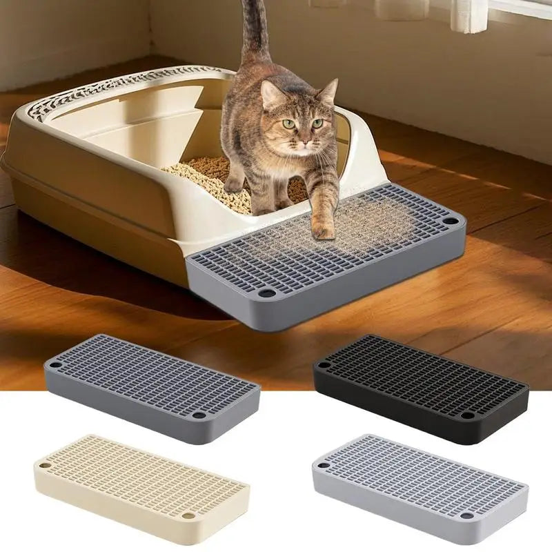 Litter Box Step Cat Litter Station with Filter Function Waterproof Home Kitten Toilet Ramp Pedal for Pet Bunny Animal