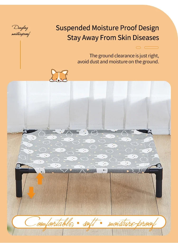 Pet Camping Bed Elevated Bed for Dogs Folding Puppy Camping Bed Cat House Portable Removable Washable Puppy Beds Dog Hammock