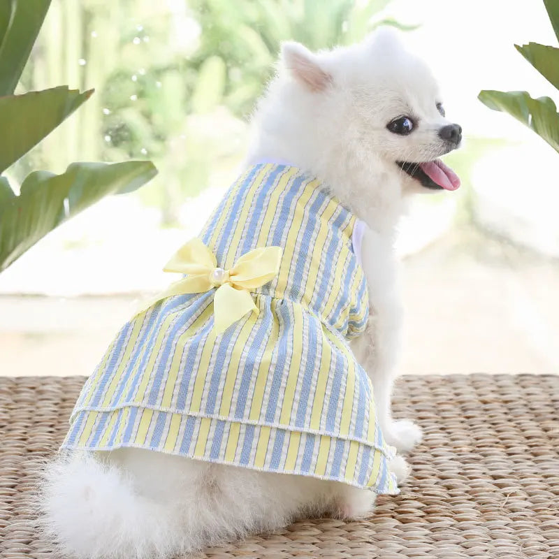 Dog Tutu Dress Cat Lace Skirt Bow Knot Dresses Summer Pet Clothing Chihuahua Puppy Cat Princess Apparel Cute Clothes