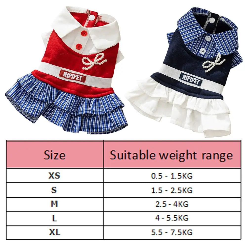 Pet Supplies Soft Cat Bowknot Dress Cute Preppy Style Pet Princess Skirts Breathable Shirt Collar Dog Shirt Dress Pet Party