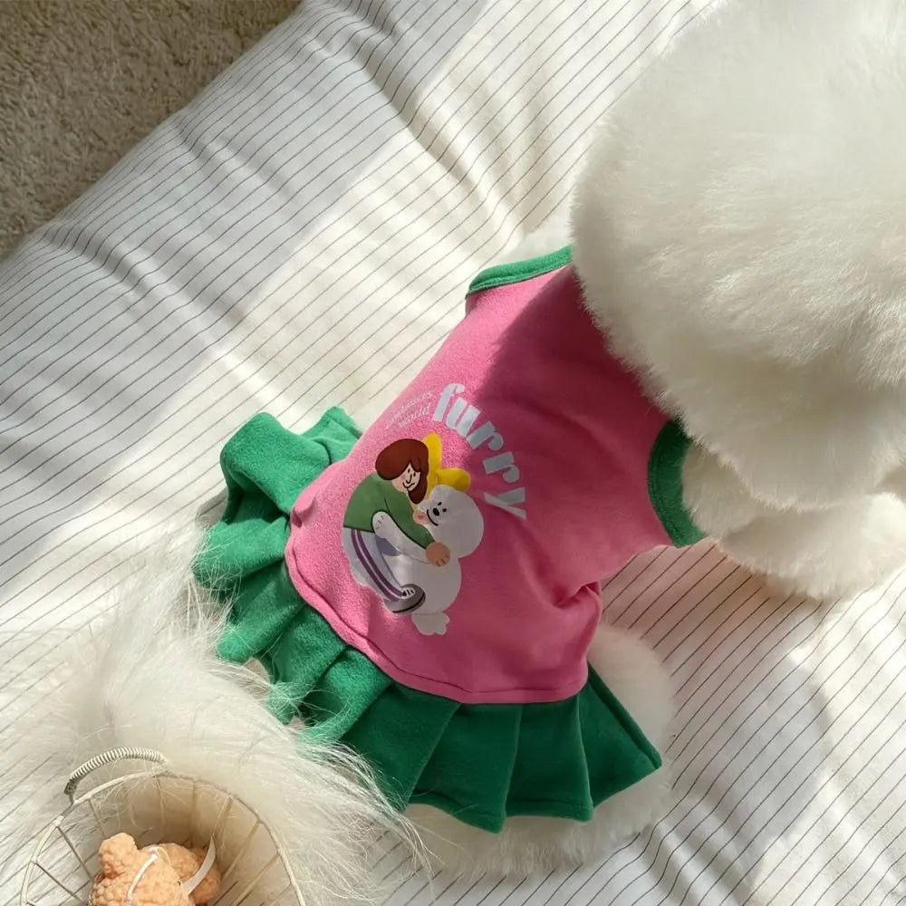 1 Pc Fashion Printed Design Thin Strap Dogs Vest Comfortable Fabric Small Pet Dress Spring Summer Puppy Wearing Costume