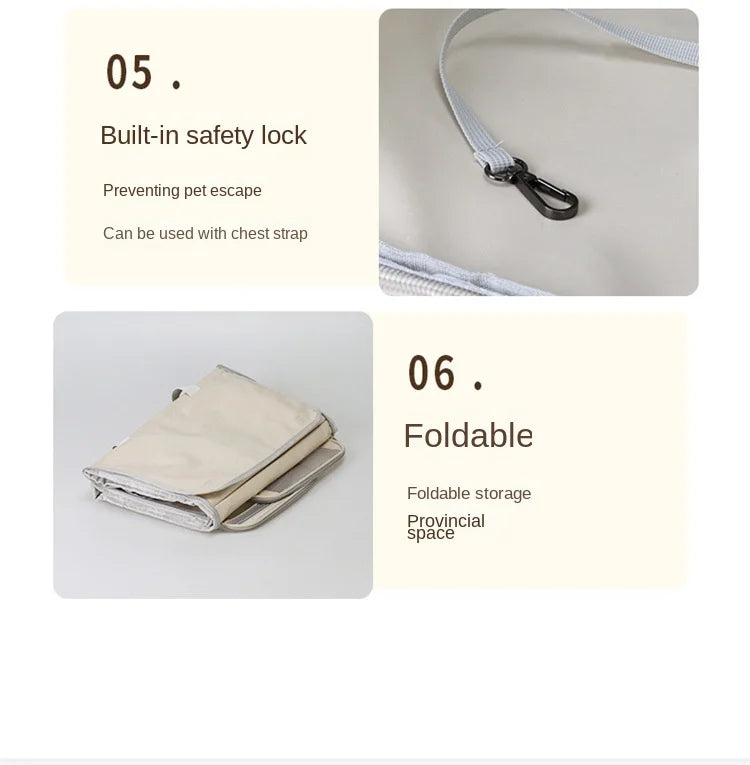 Pet Bag  Portable Bag for Outings Foldable Car Shoulder Portable Cat Bag  Large Capacity Two Cat Outing Bag