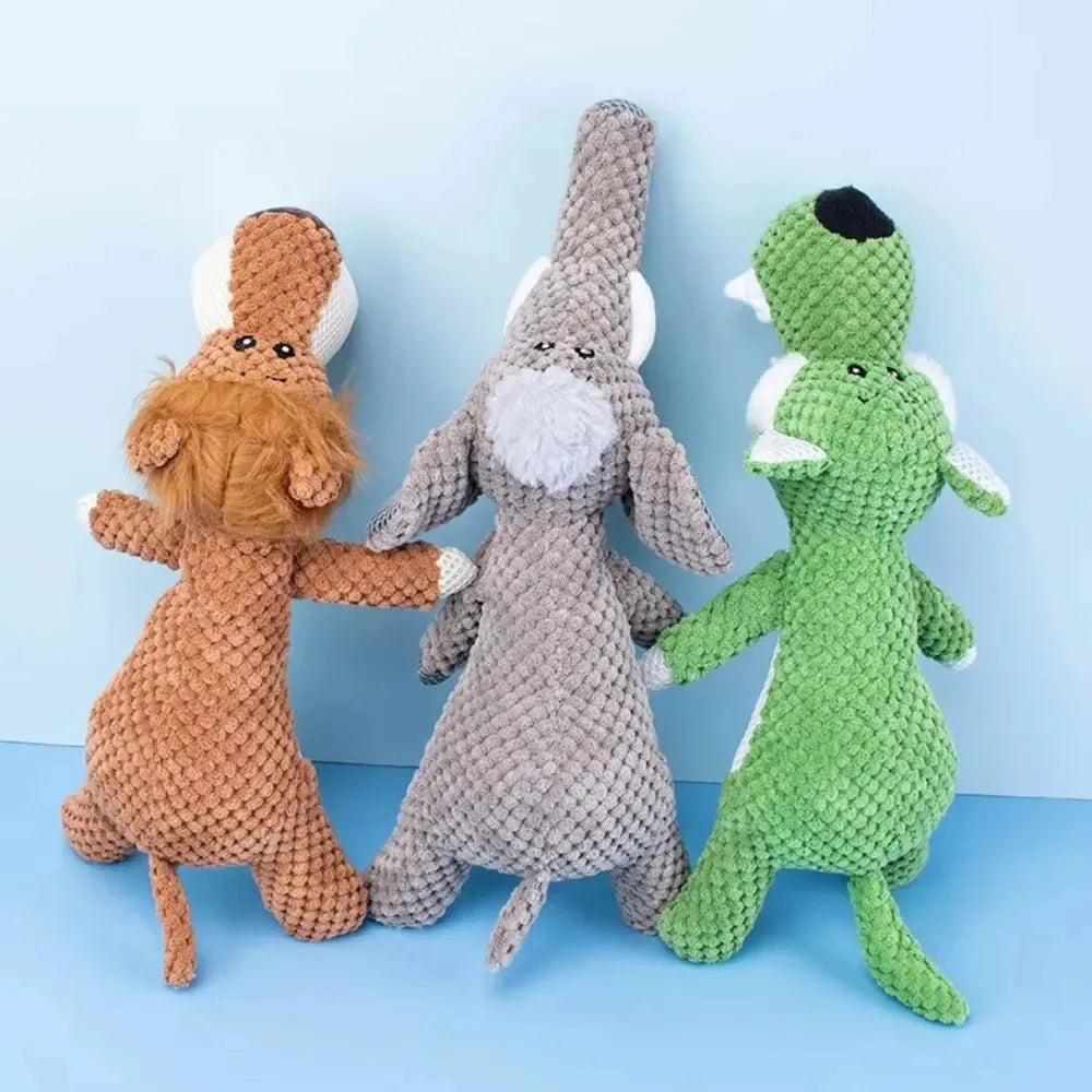 Plush Cartoon Puppy Dog Toys Pet Chew Squeak Toys Small Dogs Teeth Grinding Bite Resistant Relieve Boredom Play with Pet Toys