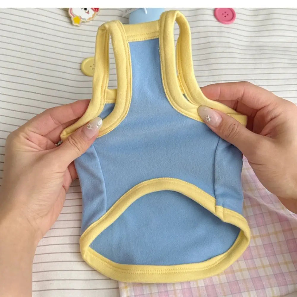 1 Pc Fashion Printed Design Thin Strap Dogs Vest Comfortable Fabric Small Pet Dress Spring Summer Puppy Wearing Costume