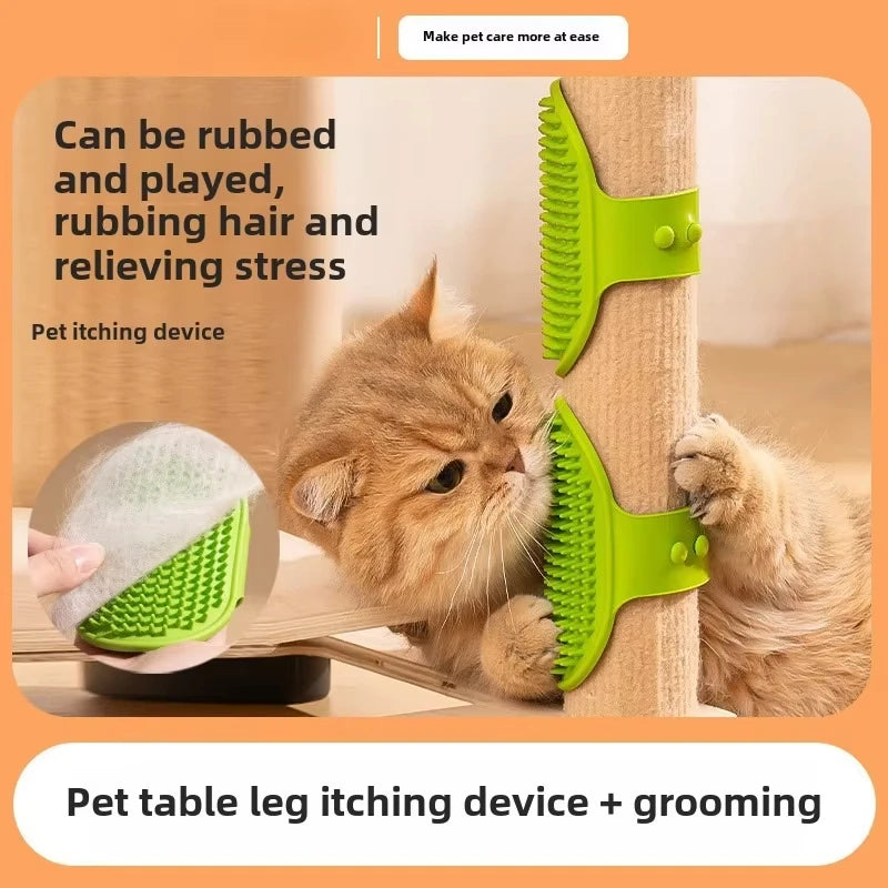 Dog Grooming Glove, Pet Bath Brush with Adjustable Ring Handle, Rubber Massage Grooming Comb for Short Haired Dogs Cats