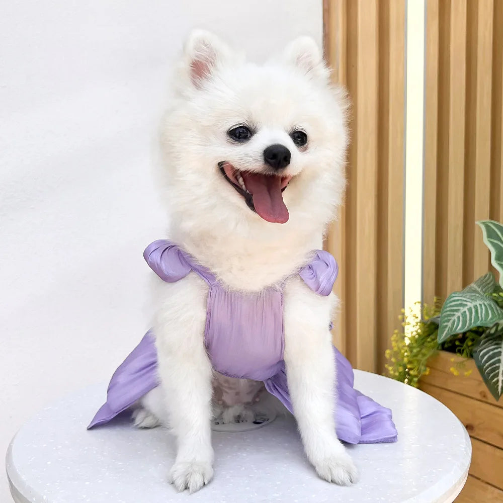 Dog Dress Girl Dog Clothes Pet Apparel Doggie Pink Bowknot Tulle Cat Sequin Clothing Pup Dresses Doggy Attire Birthday