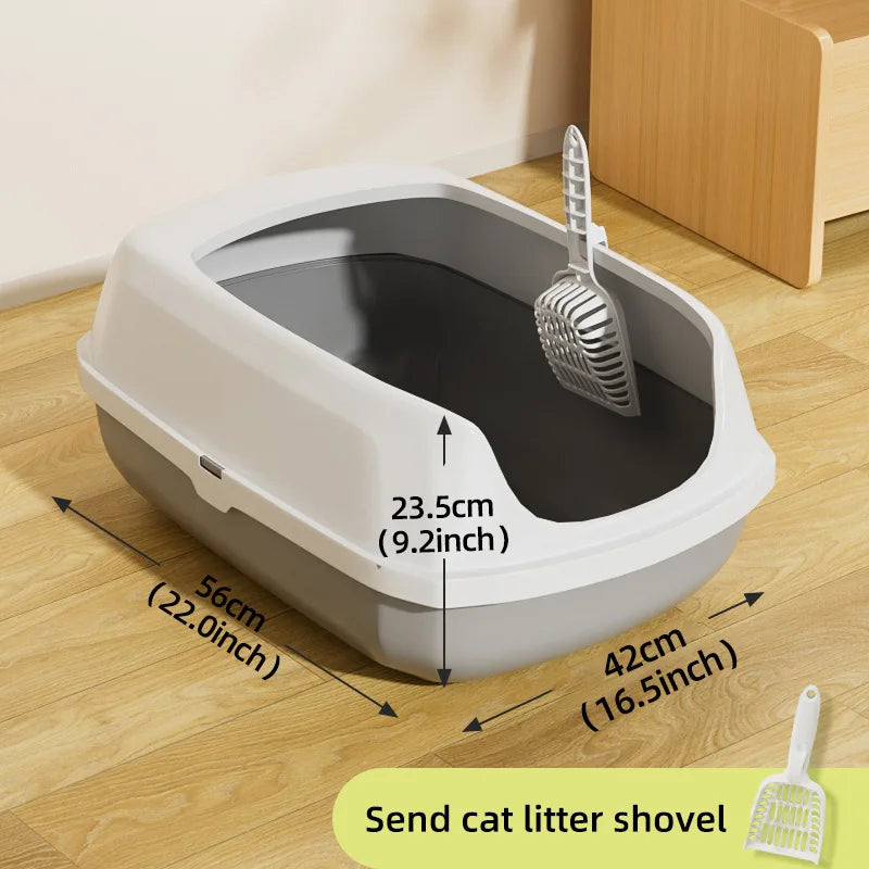 HOOPETCat Litter Box Large Capacity Litter Pan Semi-enclosed Pet LitterLitter Box Kitty Supplies Cat Potty Open Cat Litter Box