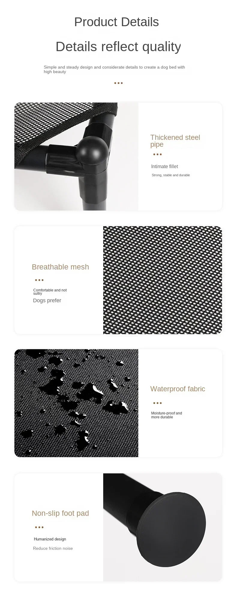 Pet Camping Bed Elevated Bed for Dogs Folding Puppy Camping Bed Cat House Portable Removable Washable Puppy Beds Dog Hammock