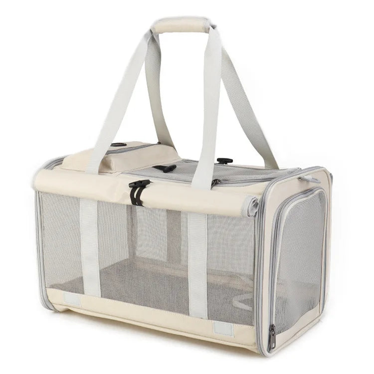 Pet Bag  Portable Bag for Outings Foldable Car Shoulder Portable Cat Bag  Large Capacity Two Cat Outing Bag