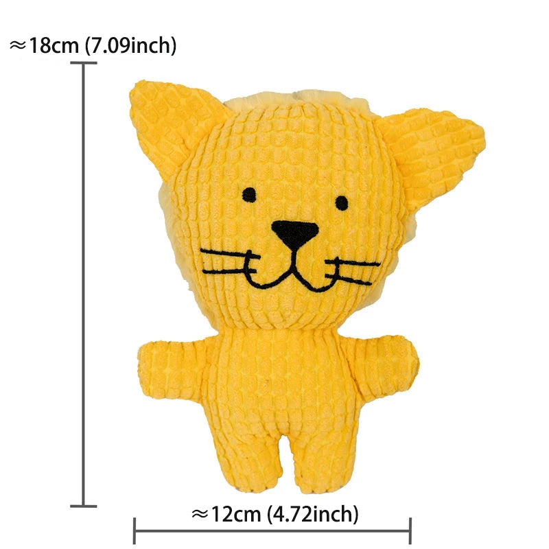 Pets Dogs Plush Toys Cute Cow/Pig/Lion Animal Model Squeak Dog Toys For Medium Small Dogs Cat Bite-Resistant, Soft, Durable Safe