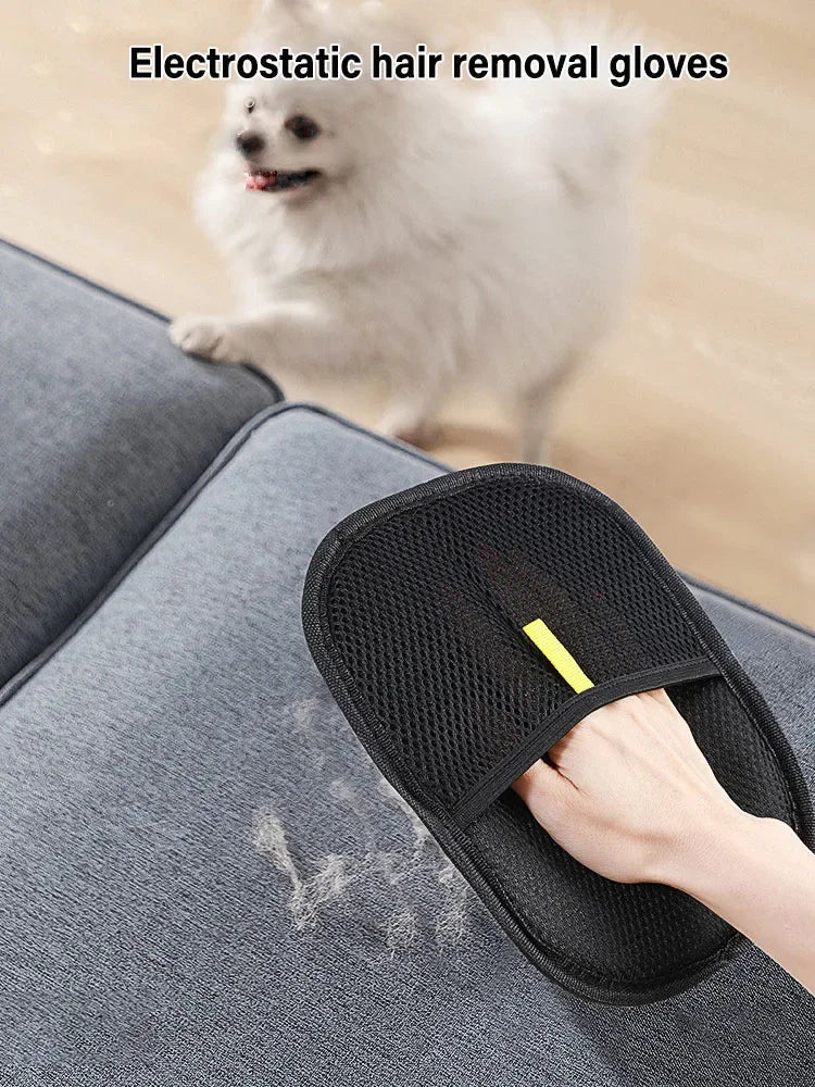 Pet Grooming Gloves Static Dedusting Brush Pet Hair Remover Brush Removing Dog Cat Hair From Sofa Carpet Clothes Pet Products