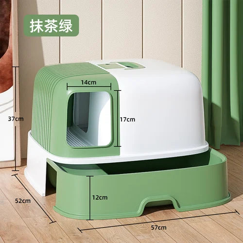 Cat Litter Box Fully Enclosed Oversized Hallway Supply Tray Oversized Long Aisle Drawer Pet Toilet Furniture Supplies