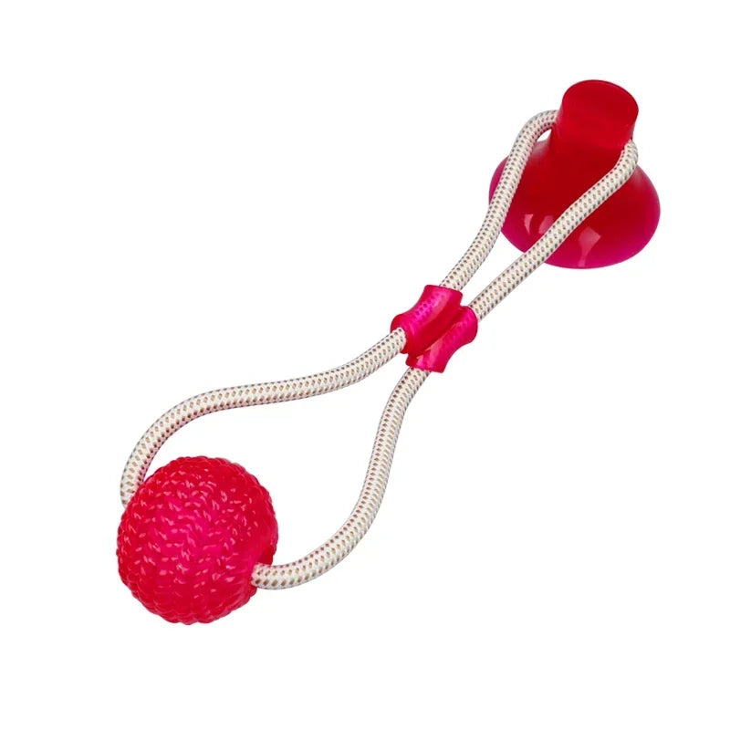 Pet Toys for Small Dogs, Rubber Dog Toy, Dog Push Toy with TPR Ball, Pet Tooth Cleaning Chewing Toy with Suction Cup
