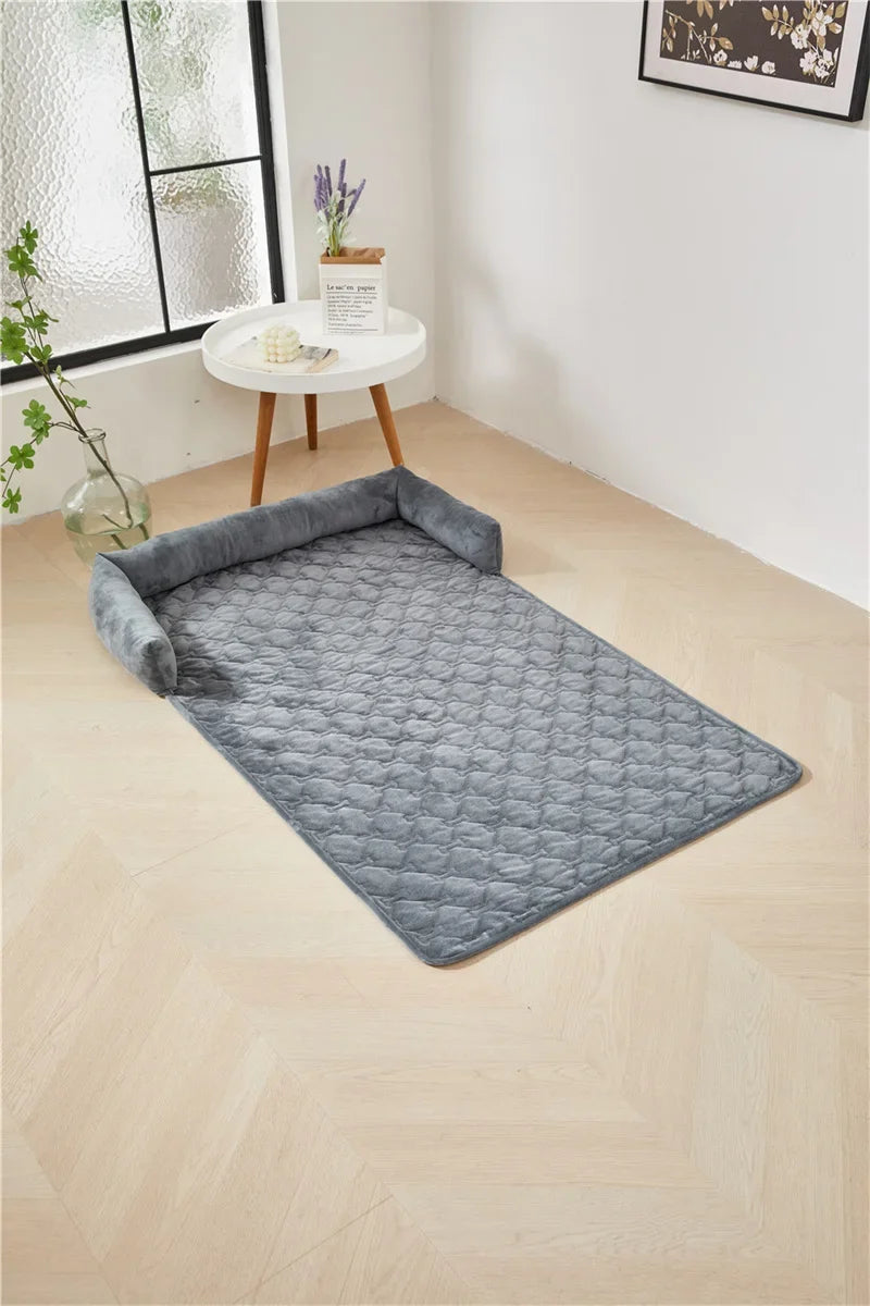 Dog Bed Mat Sofa Blankets Winter Warm Pet Blanket Dogs Cats Sleeping Beds for Large Medium Dogs Cats with Pillow Removable