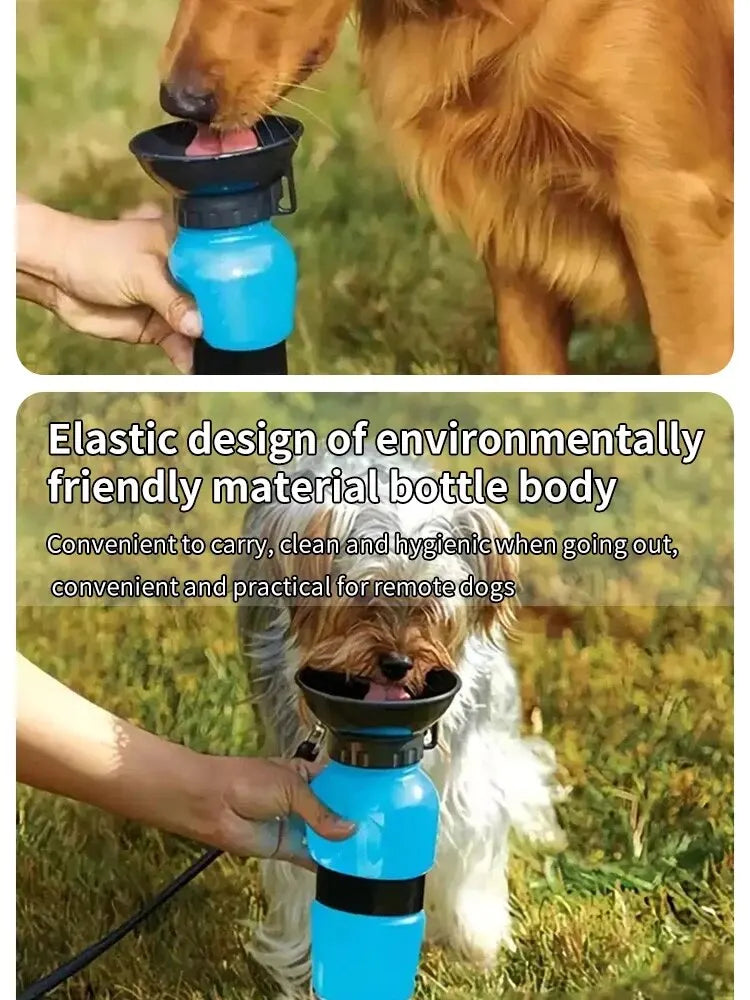 500ml Outdoor Portable Pet Dog Water Bottle Extrusion Large Dog Travel Water Cup Drinking Water Feeder Bowl for Dog Cat