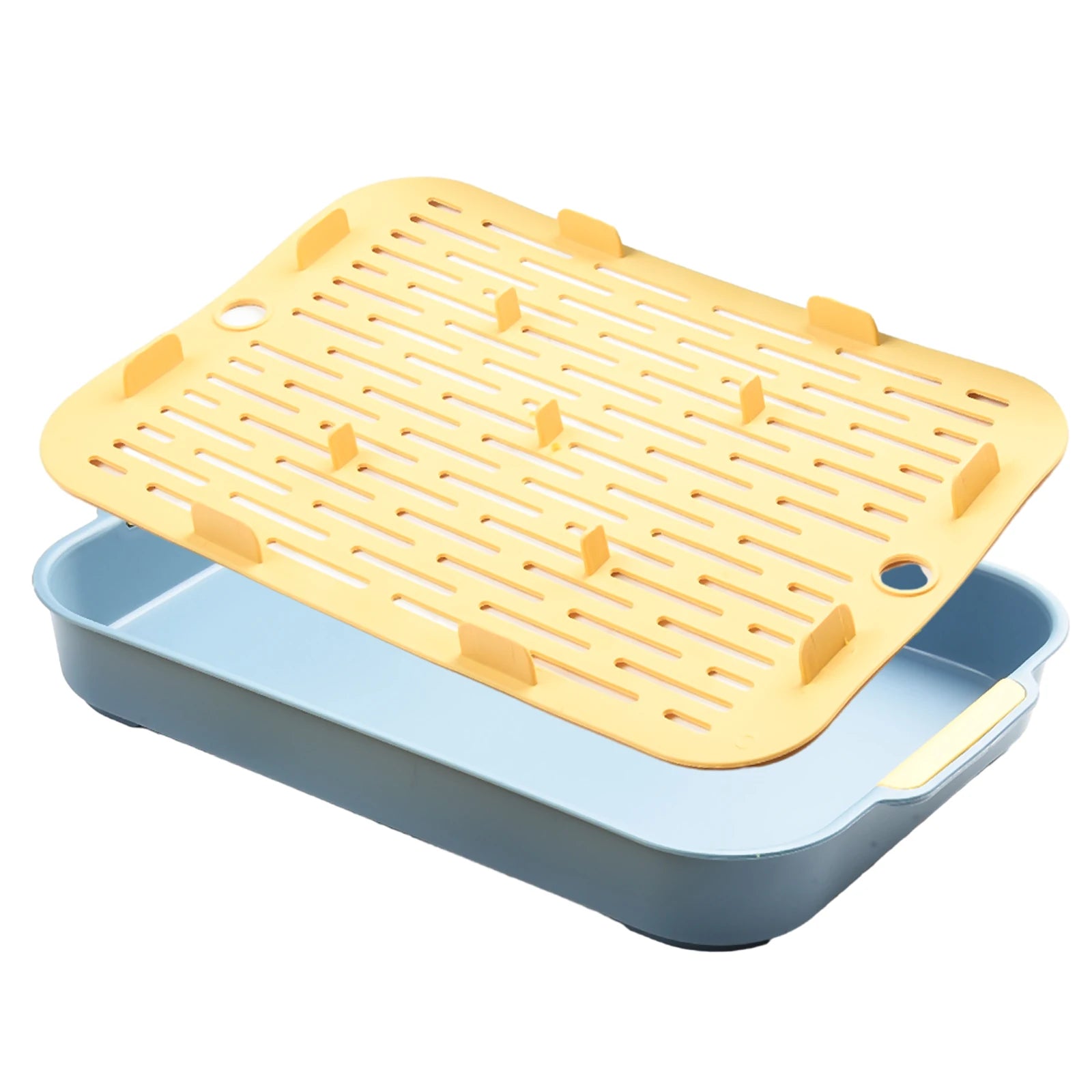 Rabbit Litter Box Small Pet Toilet Tray Rabbit Guinea Pig Litter Tray Toilet Box Detachable Grids Cover Rabbit Litter Tray