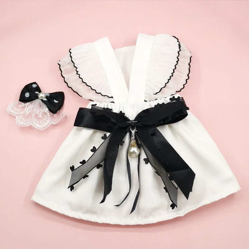 Pet White Wedding Dress Dogs Skirts Teddy Yarn Skirt Female Dog Dress Cat Princess Dress With Headflower Necklace Pet Costume