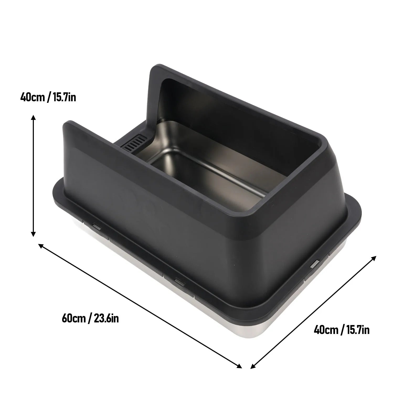 Stainless Steel Enclosed Litter Box Spacious Easy Access Removable Sturdy High Sides Stainless Steel Litter Box for Large Cats