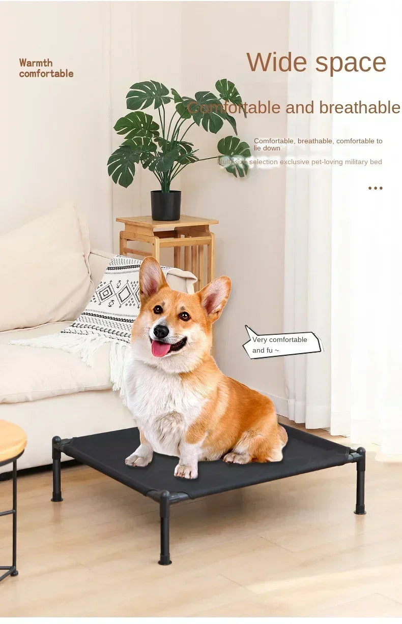 Pet Camping Bed Elevated Bed for Dogs Folding Puppy Camping Bed Cat House Portable Removable Washable Puppy Beds Dog Hammock