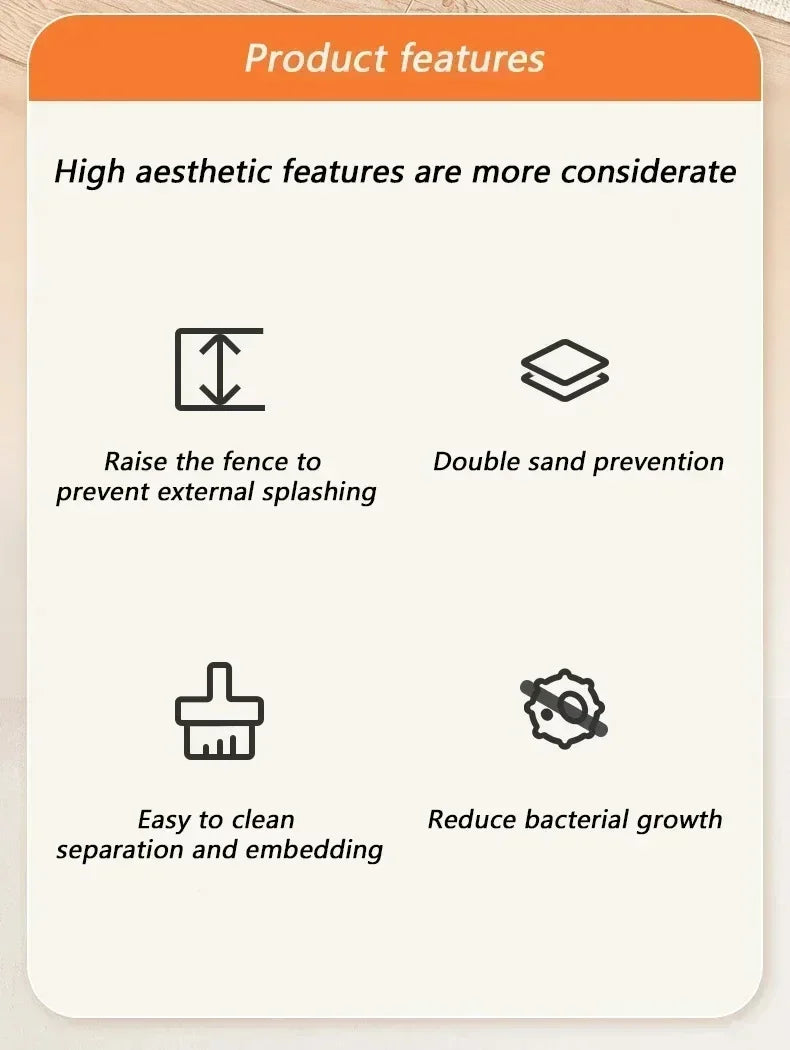 Cat Litter Box High Side Thicken Semi Enclosed Splashproof with Removable Scoop Large Capacity Easy Clean Cat Toilet Supplies