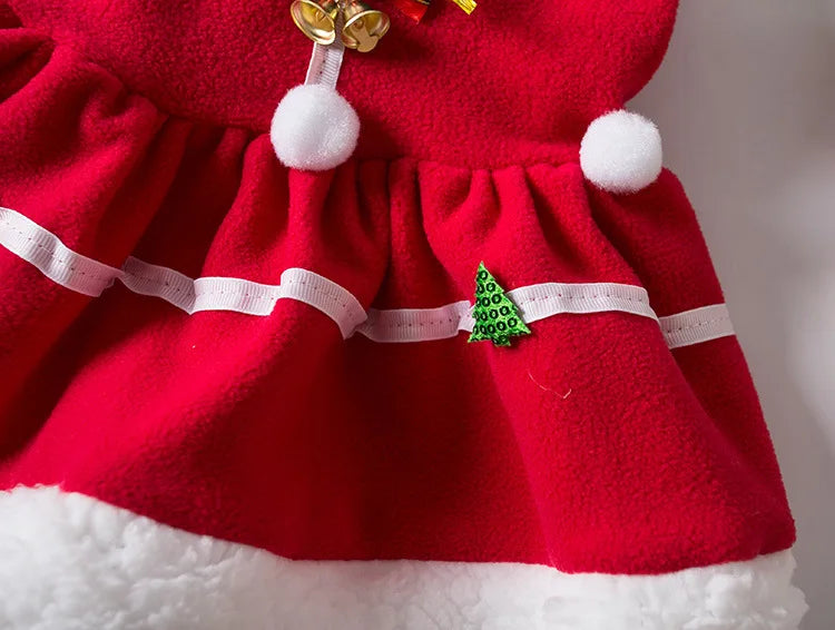 Pet Christmas Costume Dog Clothes For New Year Christmas Dog Dress Pet Skirt Dog Thick  Autumn And Winter Pet Clothes