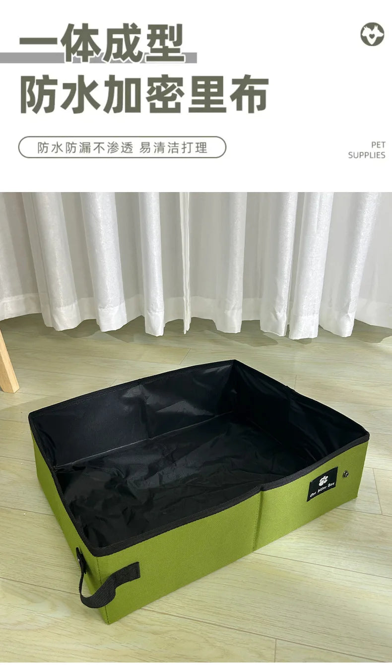 Portable cat litter box pet garbage bin dog toilet tray style outdoor foldable circular cat toilet outdoor Cat Litter Box