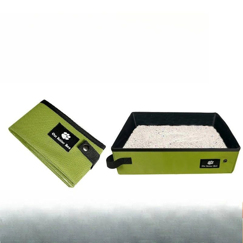 Portable cat litter box pet garbage bin dog toilet tray style outdoor foldable circular cat toilet outdoor Cat Litter Box