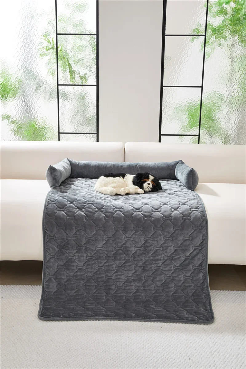 Dog Bed Mat Sofa Blankets Winter Warm Pet Blanket Dogs Cats Sleeping Beds for Large Medium Dogs Cats with Pillow Removable
