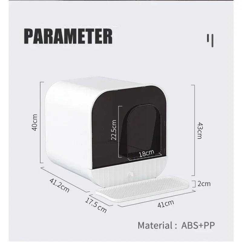 Cat Litter Box Fully Enclosed Splash-proof Cat Toilet with Litter Scoop Large Capacity Drawer Type Cat Litter Box Cat Accessorie