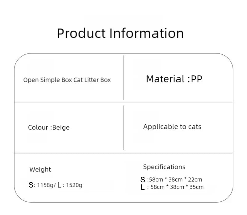 Cat litter box super large semi closed large capacity simple and thick anti splash