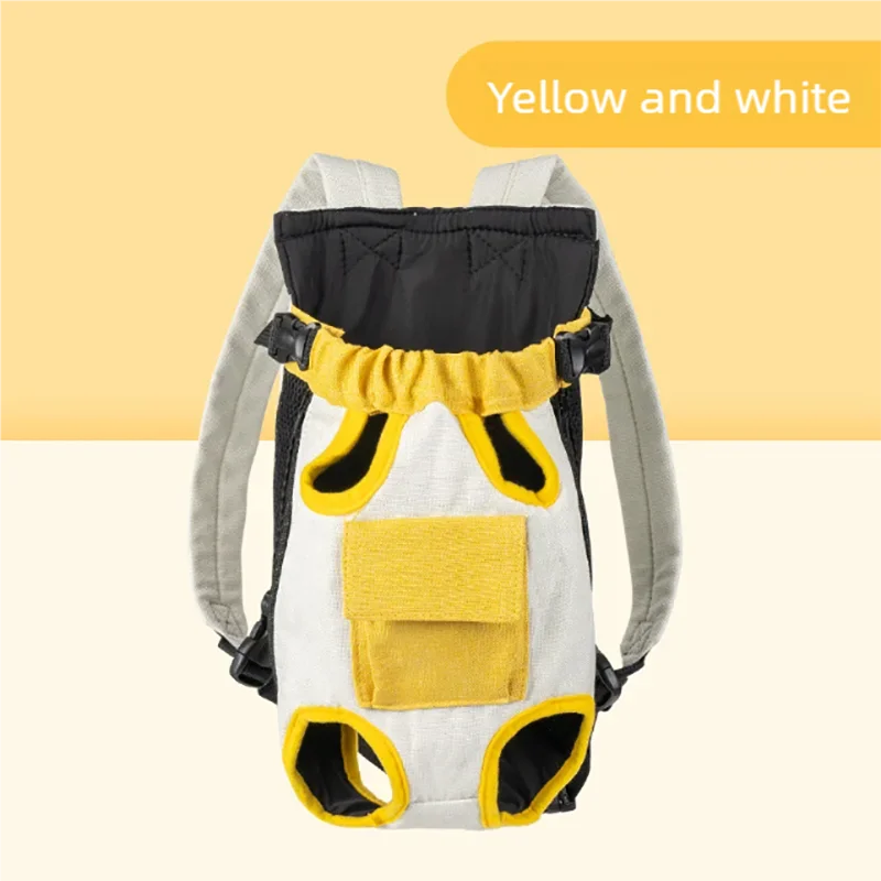 Pet bag portable backpack for outdoor use, dog cat linen cotton chest four legged backpack