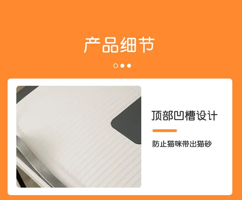 Extra Large Enclosed Cat Litter Box Top Entry Litter Tray with Drawer Design Anti Splash Hooded Toilet with Odor Sealing