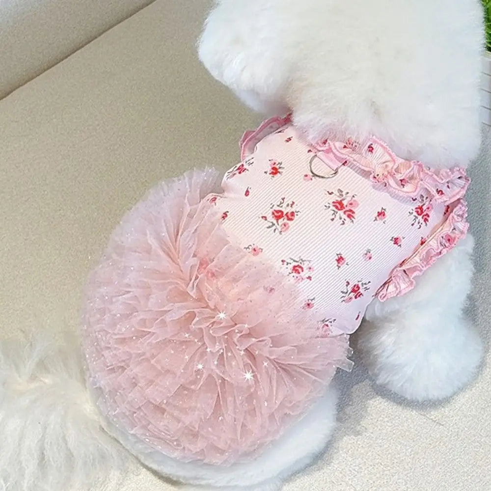 Pet Costumes Summer Thin Pet Floral Dress Sleeveless Comfortable Dog Skirt Breathable Puppy Sweatshirt For Small Dog Cat