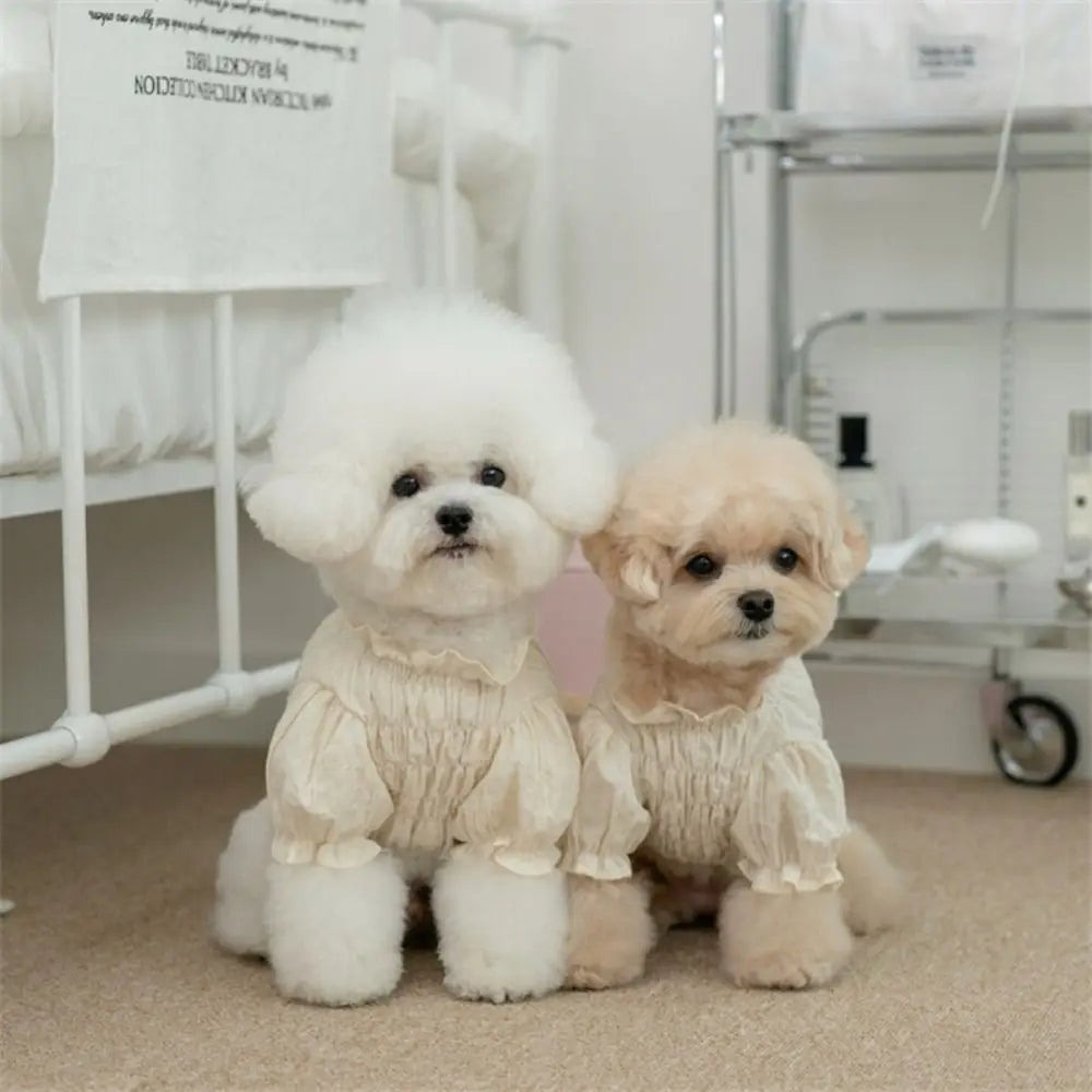 Retro Pet Plaid Strap Skirt Breathable Thin Design Dog Vest Dresses Flying Sleeve Soft Cat Plaid Pleated Shirt For Puppy Kittens