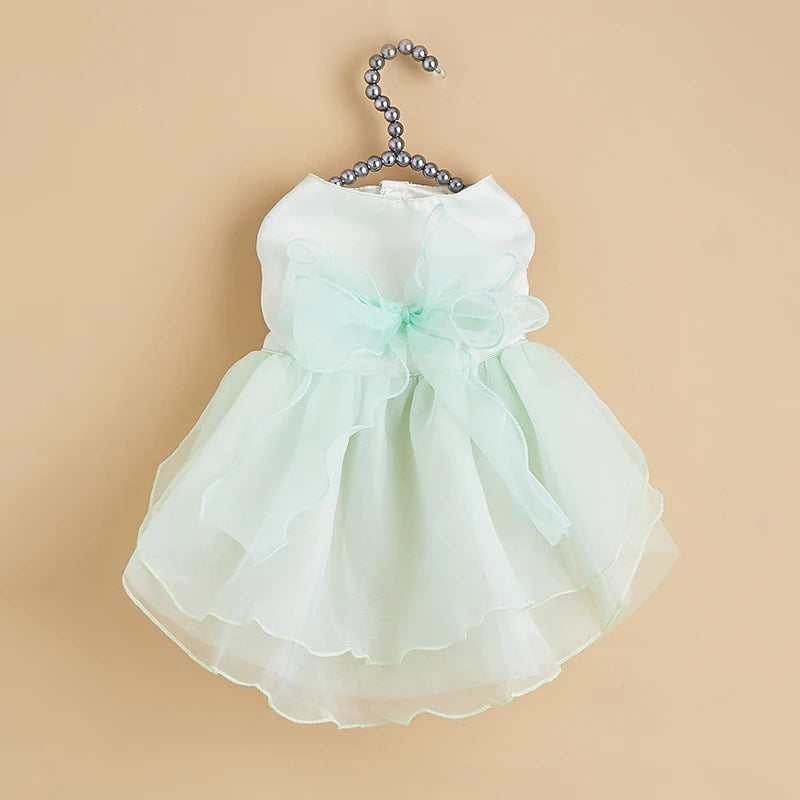 Pet Clothes Dog Wedding Dress Prom Party Princess Dresses for Small Dogs Luxury Dog Clothes Puppy Cat Costume White Pink