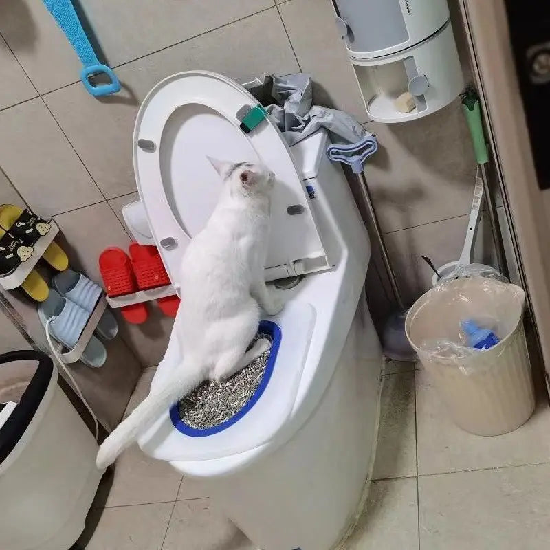 Cat Toilet Trainer Litter Box Cat Toilet Training Reusable Simple Installation Open Cat Raising Artifact