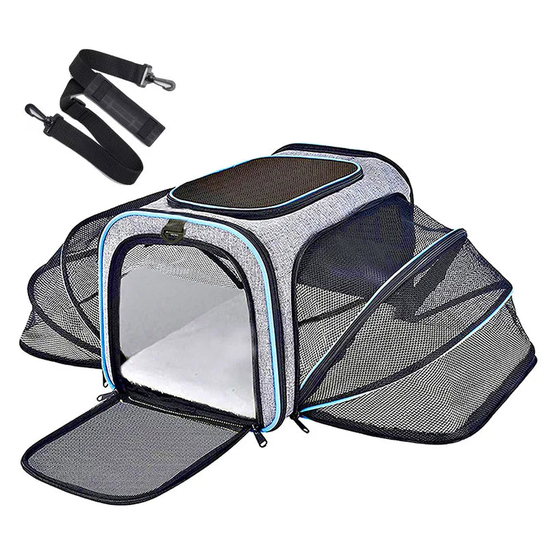 Pet bag Out carrying bag can be extended cat bag Large capacity Two small pets out carrying cat backpack