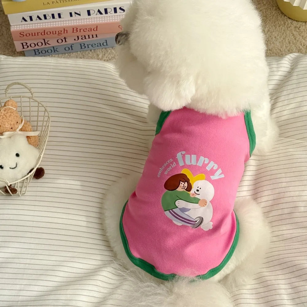 Pet Dresses Thin Strap Dogs Vest Comfortable Fabric Printed Design Puppy Camisole Breathable Soft Small Dog Cat Dress Puppy