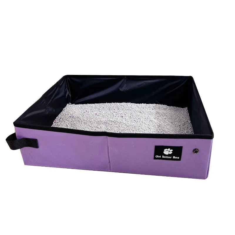 Portable cat litter box pet garbage bin dog toilet tray style outdoor foldable circular cat toilet outdoor Cat Litter Box