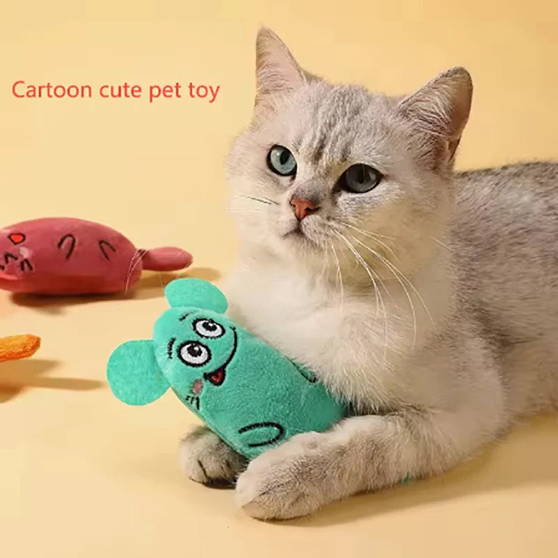 Cartoon animal toys are durable and bite resistant plush and interactive pet toys are suitable for cats to play at home