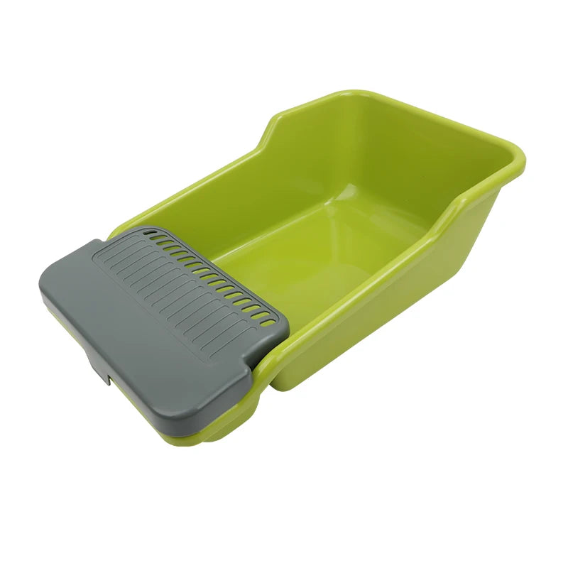 Cat Litter Box, Large Semi-enclosed Cat Toilet, Plastic Large Space, High Fence Cat Litter Box, Pet Supplies