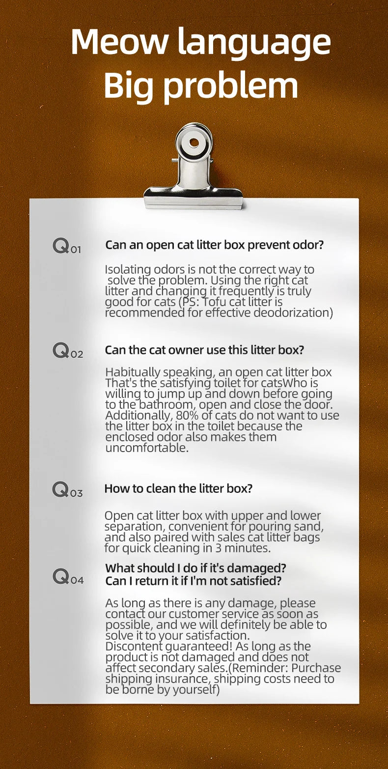 HOOPETCat Litter Box Large Capacity Litter Pan Semi-enclosed Pet LitterLitter Box Kitty Supplies Cat Potty Open Cat Litter Box