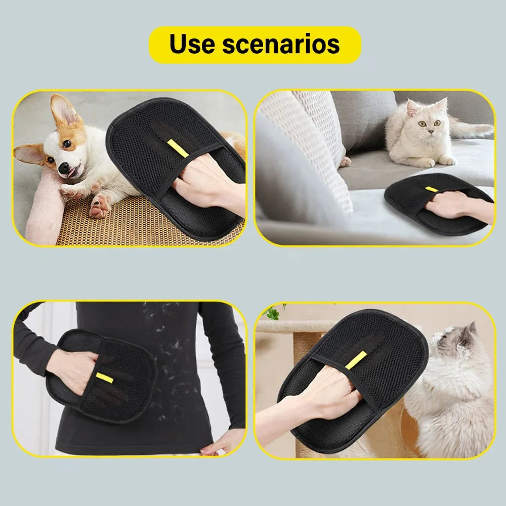 Pet Grooming Gloves Static Dedusting Brush Pet Hair Remover Brush Removing Dog Cat Hair From Sofa Carpet Clothes Pet Products