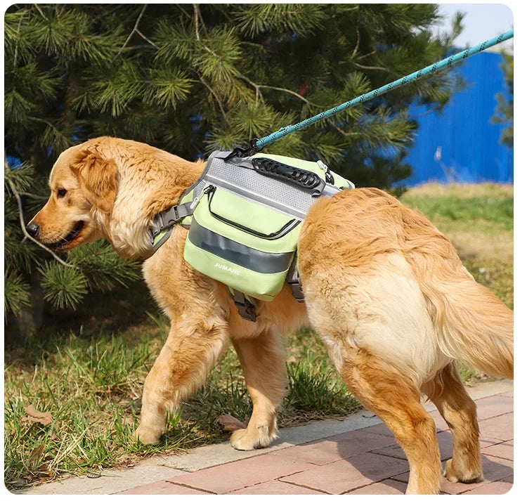 Pet Supplies Outdoor Dog Backpack Oxford Fabric Double Snack Bag Medium Large Dog Tactical Bag Waterproof Reflective Saddle Bag