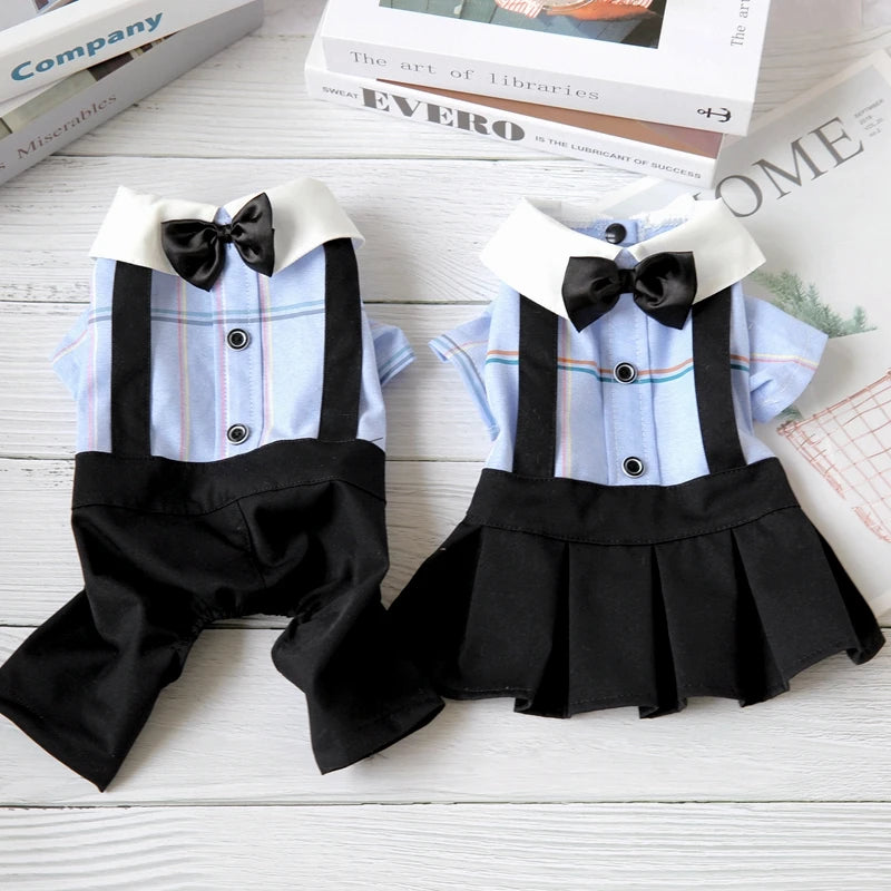 Dog Wedding Dress Couple Pet Clothing Jumpsuit Skirt Spring Summer Dog Clothes Overalls Yorkshire Poodle Pomeranian Puppy Outfit